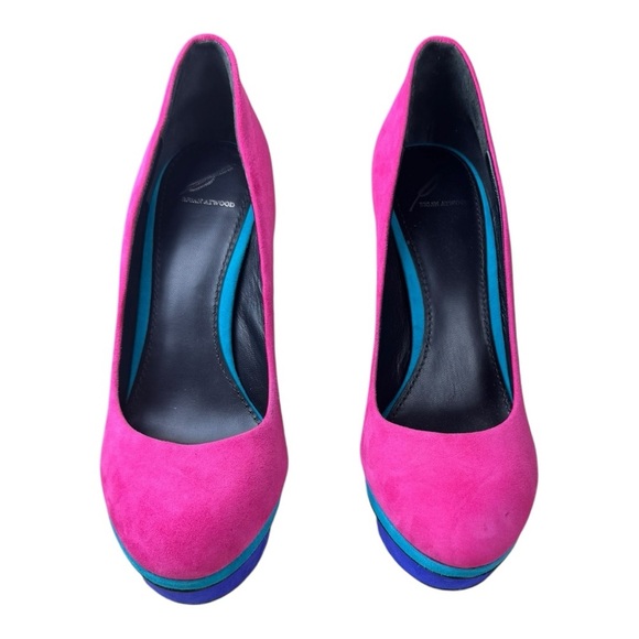 Brian Atwood Colorblock Platform Stiletto Heels Size 8 - Picture 6 of 10